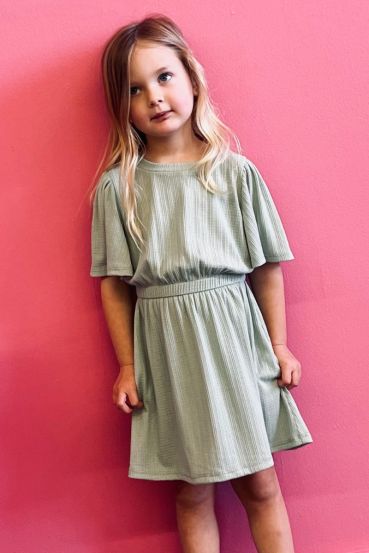 KIDS POINTELLE BELL SLEEVE MINI DRESS
