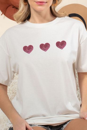 HEART SEQUENCE PATCH GRAPHIC TEE 