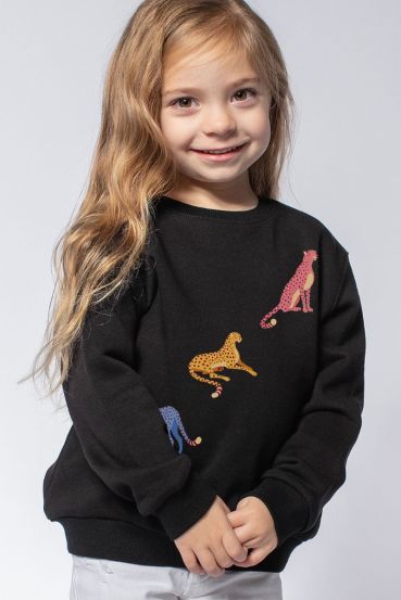 KIDS COLORFUL CHEETAHS GRAPHIC SWEATSHIRTS