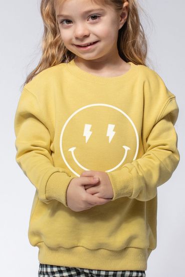 KIDS SMILEY FACE GRAPHIC SWEATSHIRTS