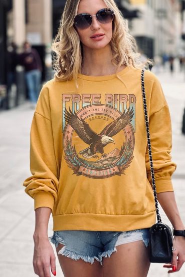 FREE BIRD AMERICA VINTAGE GRAPHIC SWEATSHIRTS