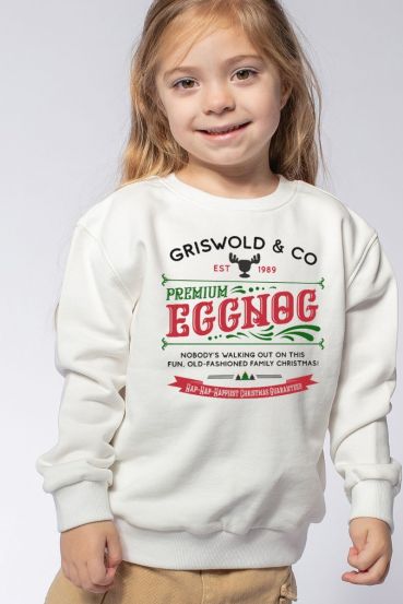 KIDS EGGNOG CHRISTMAS GRAPHIC SWEATSHIRTS