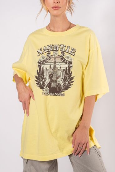 NASHVILLE MUSIC CITY OVERSIZED GRAPHIC TEE