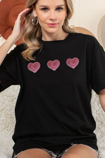 HEART SEQUENCE PATCH GRAPHIC TEE 
