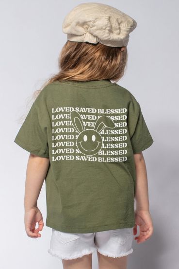 KIDS LOVED SAVED BLESSED GRAPHIC TEES
