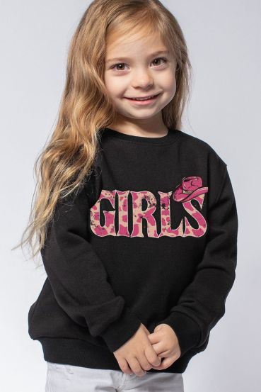 KIDS GIRLS COWBOY HAT GRAPHIC SWEATSHIRTS
