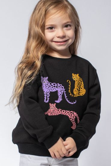 KIDS COLORFUL CHEETAHS GRAPHIC SWEATSHIRTS