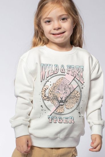 KIDS WILD AND  FREE TIGER GRAPHIC SWEATSHIRTS