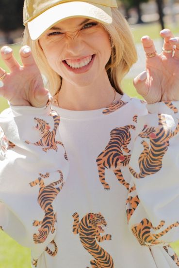 ALLOVER TIGER OVERSIZED SWEATSHIRT
