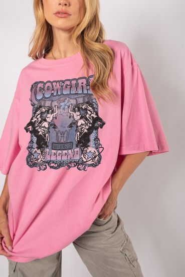 COWGIRL LEGEND WESTERN OVERSIZED GRAPHIC TEE
